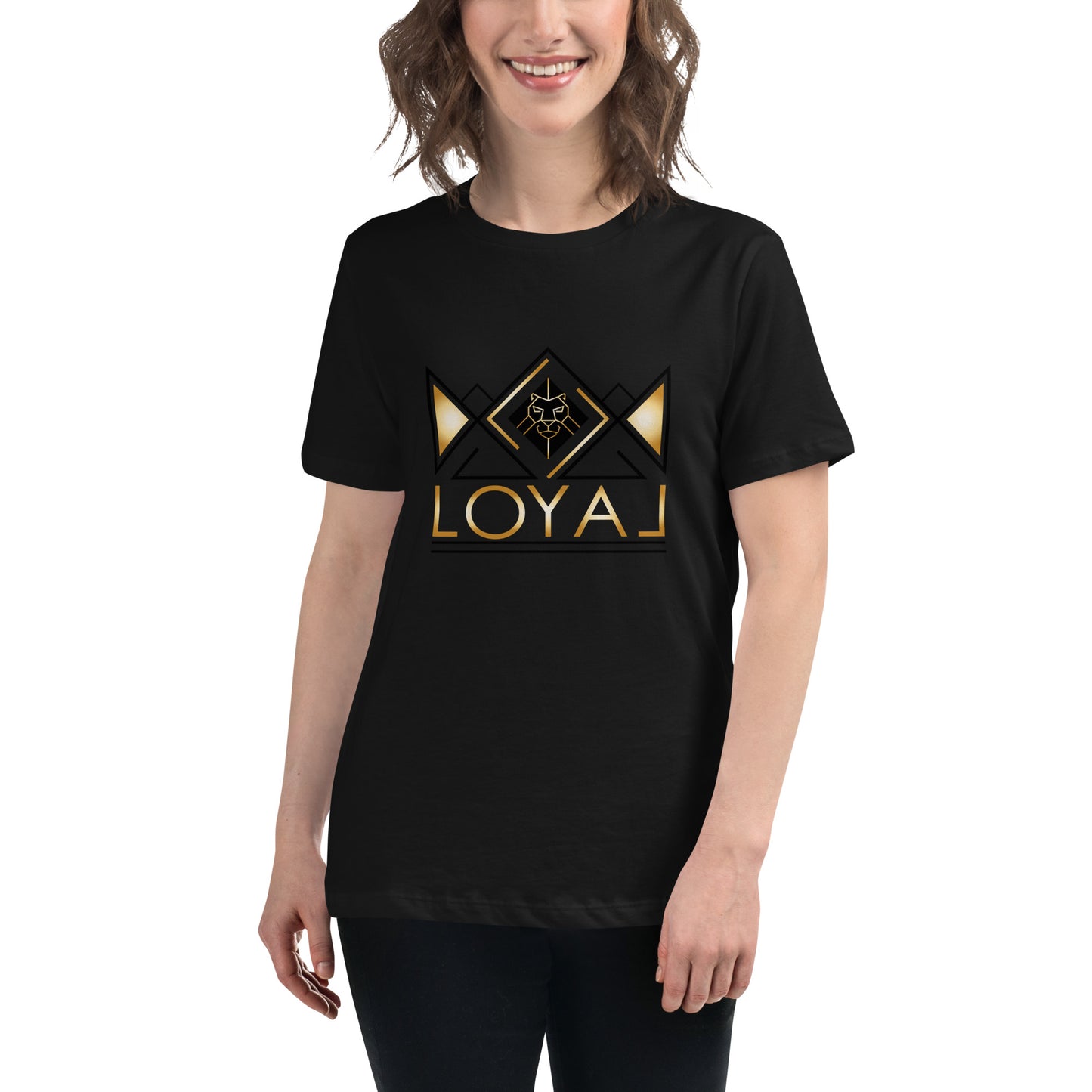T-Shirt- Women's Relaxed Gld/Blk