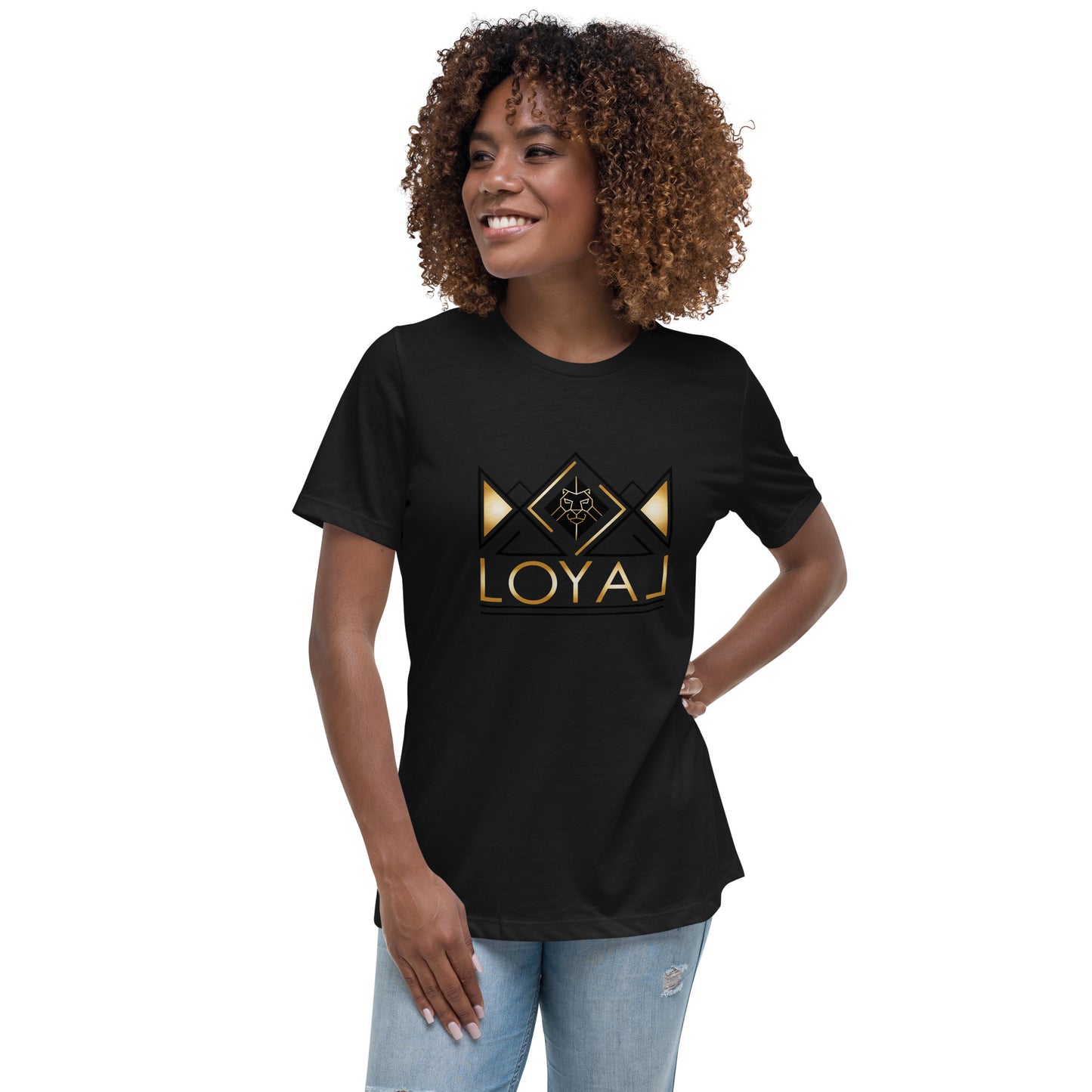 T-Shirt- Women's Relaxed Gld/Blk