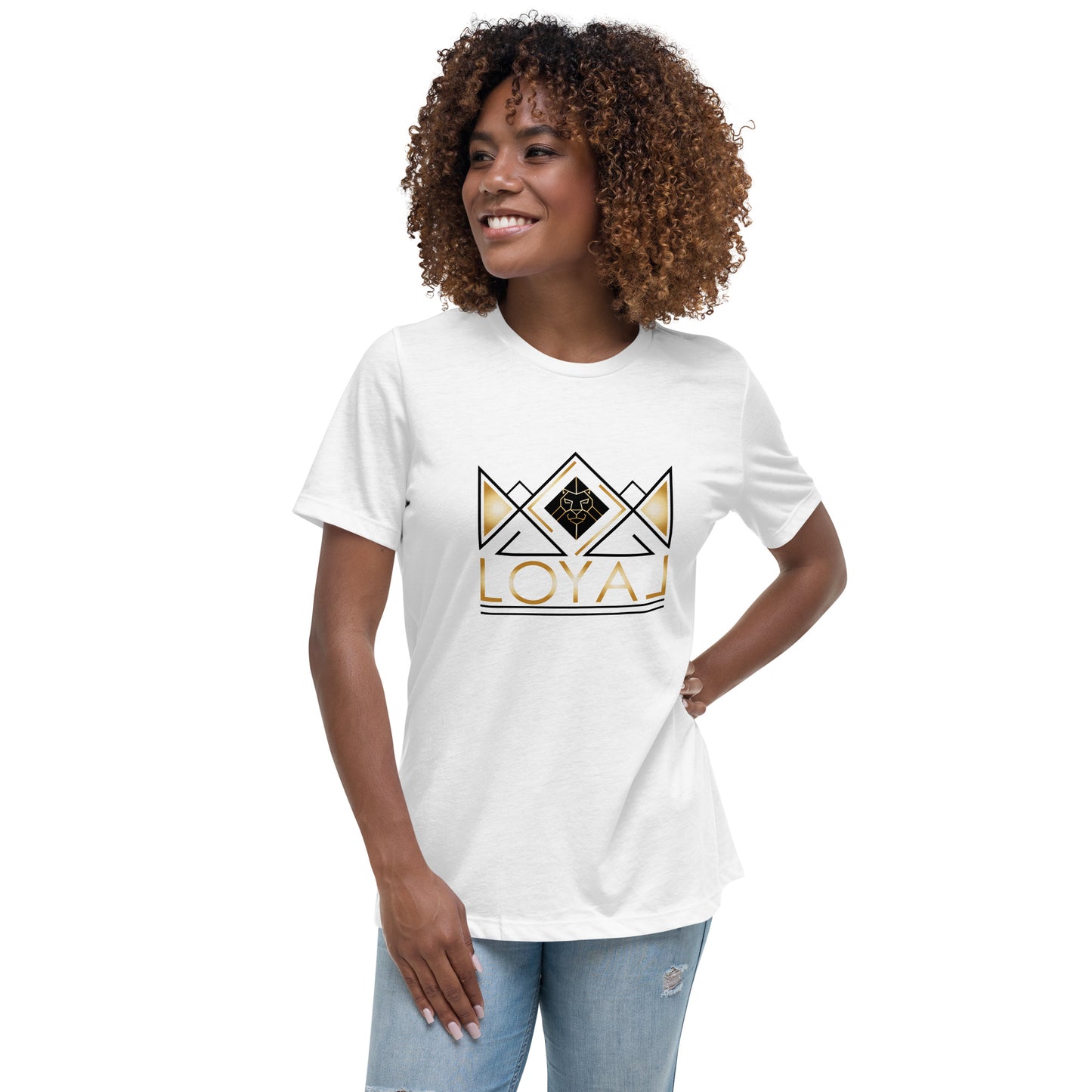 T-Shirt- Women's Relaxed Gld/Blk